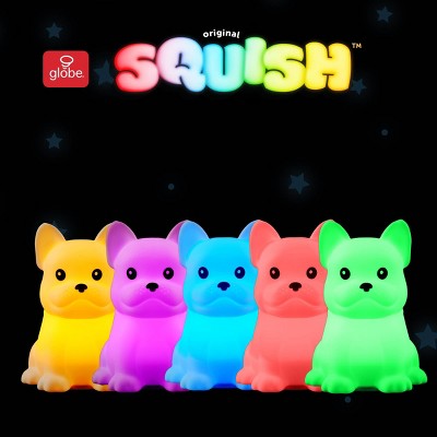 Globe Electric Rechargeable Squish Bulldog Night Light Tap to Change Color: Kids' Night Light, USB Powered, LED, All Ages