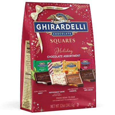 Ghirardelli Christmas Candy Limited Edition Squares Assorted XL Bag - 12oz