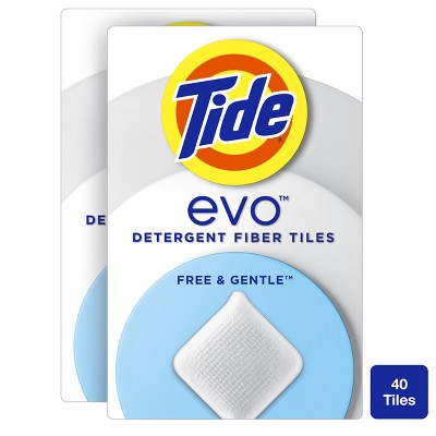 20 PACK Tide Unscented Evo Free & Gentle HE Deep Cleaning Concentrated Laundry Detergent Tiles 40 Loads