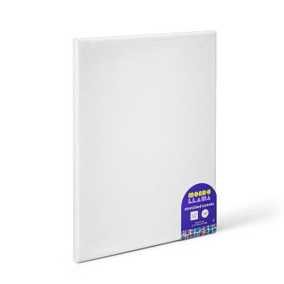 11"x14" Stretched Canvas White - Mondo Llama: Art Canvases to Paint On, General Canvas Material