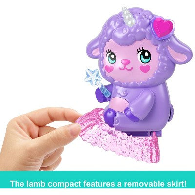 Polly Pocket Cozy Dreamland Lamb Compact Playset - 1 Micro Doll and Pet Unicorn