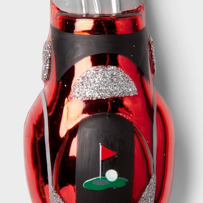 Glass Golf Bag Christmas Tree Ornament Red - Wondershop: Sports Holiday Decor, Indoor Use, 4.92" Height