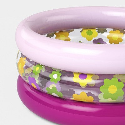 8.79'' x 6.59'' x 2.2'' Mini 3 Ring Pool Flower Pattern 11 Galton Round Kiddie Pool - Sun Squad