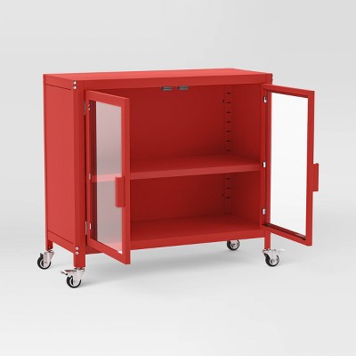 2 Door Metal Rolling Locker Storage Cabinet Coral Red - Room Essentials (LOCAL PICKUP ONLY)