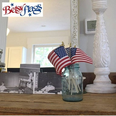 Betsy Flags 4"x6" US Stick Flags 4 Pack