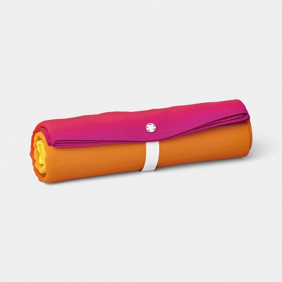 60"x60" Ombre Microfiber Beach Blanket with Snappable Strap Pink/Orange/Yellow - Sun Squad