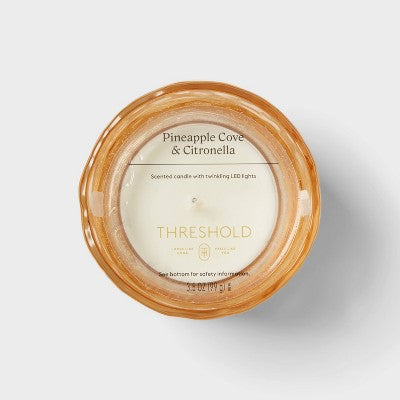 Glass LED Citronella Pineapple Cove Scented Candle 3.5oz - Threshold