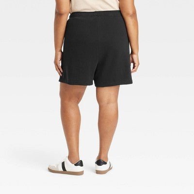 Women's Leisure Studio Fleece Shorts - Universal Thread Black XXL