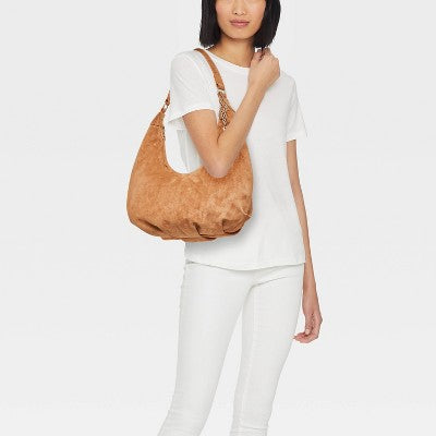 Oversized Crescent Shoulder Bag - Universal Thread Brown