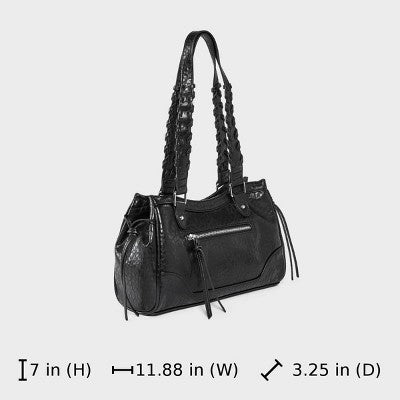 Whipstitch Handle Satchel Bag - Wild Fable with Olivia Dayton Black