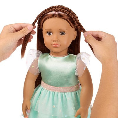Our Generation Angelina 18" Hair Grow Doll with Hair Clips & Styling Book Accessories