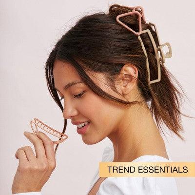 scunci Claw Clips - Assorted Sizes & Styles - All Hair -3pcs