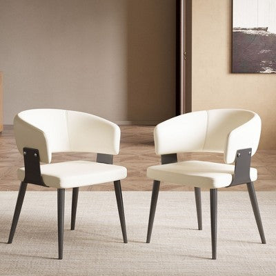 Luck Live 2 piece set, dining chairs with soft cushion seats, faux leather edge chairs (LOCAL PICKUP ONLY)