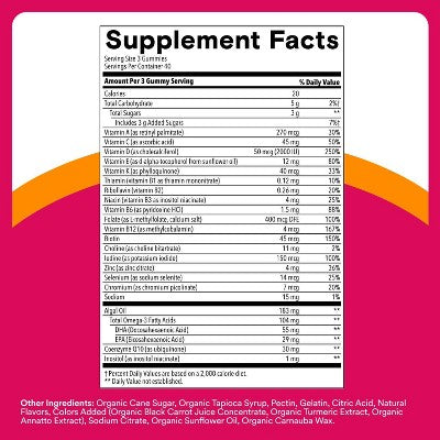 SmartyPants Women's Plus Multivitamin & Omegas Gummies with Vitamins C, D3, B12 & Zinc - 120ct