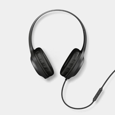 Wired On-Ear Headphones With Microphone - heyday Black