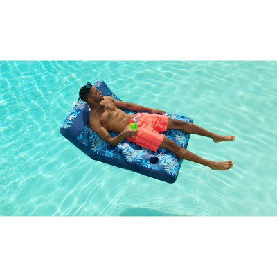 Quiksilver Floral Mini Lounger Pool Float- Blue