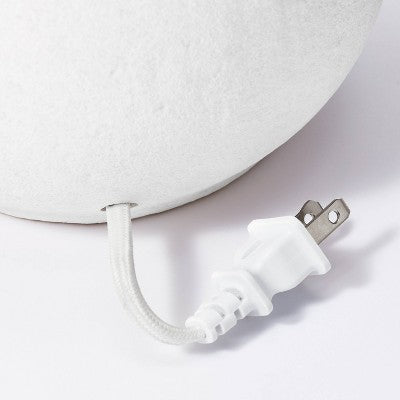 18.5"x11" Ceramic Table Lamp with Rattan Shade White - Threshold designed with Studio McGee: Nightstand Wicker Lighting