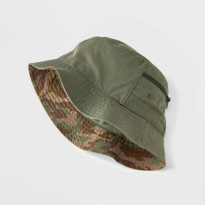 Boys' Bucket Hat with Pocket - Cat & Jack Olive