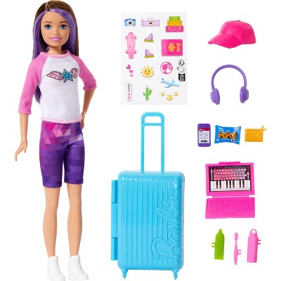 Barbie 12.7" Skipper Doll Black Hair/Brown Eyes & Accessories Travel Set