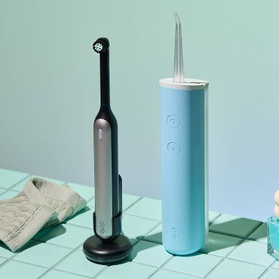 quip 360 Oscillating Rechargeable Electric Toothbrush + Travel Case - White/Silver