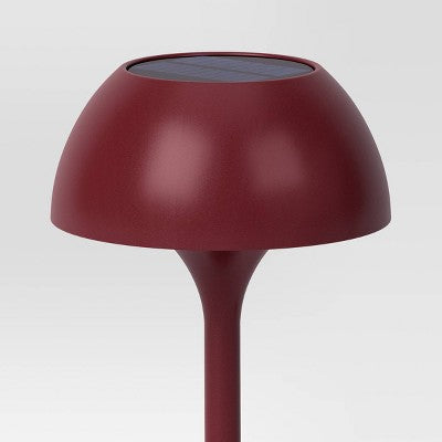Solar and Rechargeable USB LED Outdoor Table Lamp Maroon - Threshold