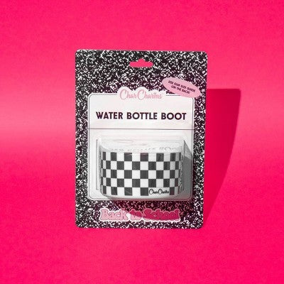 CharCharms Check Water Bottle Boot White/Black