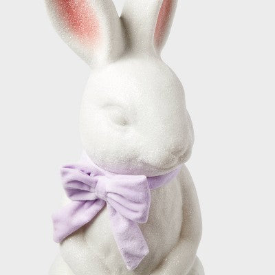Large Flocked Easter Bunny White - Spritz