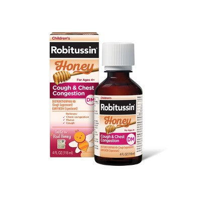 Children's Robitussin Cough & Chest Congestion DM Relief Liquid - Dextromethorphan - Honey - 4 fl oz