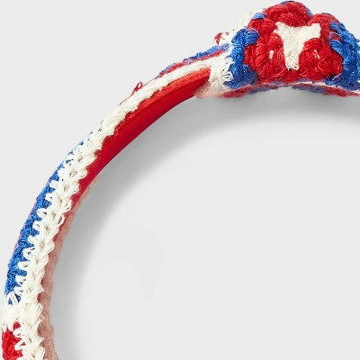 Americana Knitted Top Knot Headband - Red/White/Blue