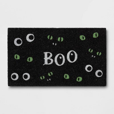 1'6"x2'6" Boo Glow Coir Doormat Black - Hyde and EEK! Boutique (LOCAL PICKUP ONLY)