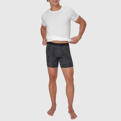 Hanes Originals Premium Super Stretch Boxer Briefs 3pk - Aqua Blue/Black S: Tagless, Moisture Wicking, Quick Drying