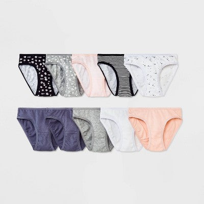 Girls' 10pk Cotton Bikini Underwear - Cat & Jack 16