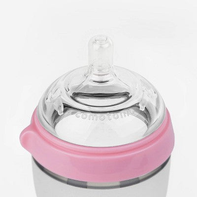 Comotomo Silicone Bottle 8-Oz (2 Pack)- Pink