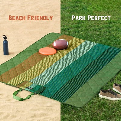 Weatherproof Vintage Camping Stripe Throw Blanket