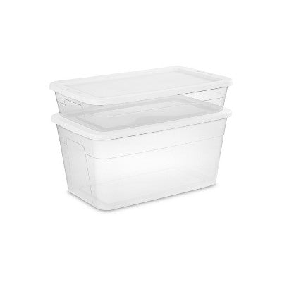 41qt Clear Under Bed Storage Box White - Brightroom (LOCAL PICKUP ONLY)