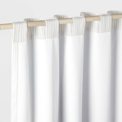 42"W x 84"L Irregular Mini Striped Kids' Blackout Window Curtain Panel Beige - Pillowfort