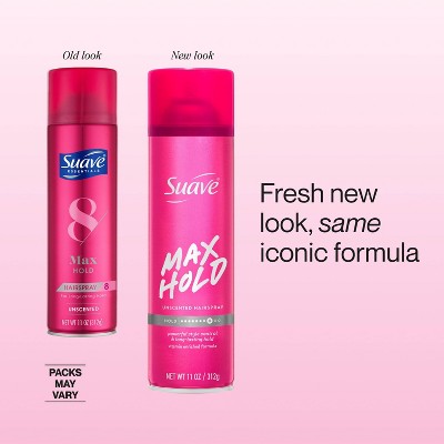 Suave Max Hold Unscented Hairspray - 11oz: Paraben-Free, Aluminum-Free, For All Hair Types