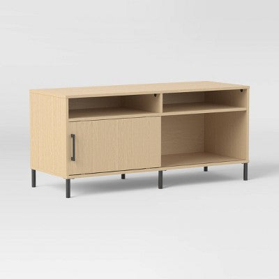 Mixed Material Storage TV Stand for TVs up to 54" with Sliding Doors Natural - Room Essentials (LOCAL PICKUP ONLY)
