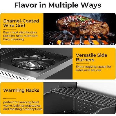 R.W. FLAME BBQ Gas Grill – 34,000 BTU Propane, Enamel Grates, Removable Grease Tray, Ideal for Outdoor Cooking, Camping, Backyard, Patio & Deck (LOCAL PICKUP ONLY)