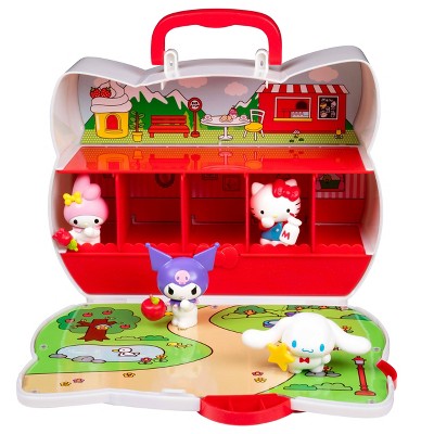 Hello Kitty Red Bow Medium Display Carry Case: Includes 4 Mini Figures