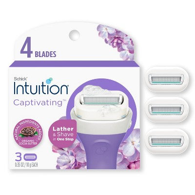 Schick Intuition Captivating Razor Blade Refill Kit - 3ct: Whole Body, All Hair Types, 4 Blades