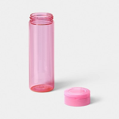 16 fl oz Clear Water Bottle Pink - dealworthy