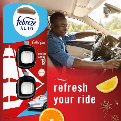 Febreze Car Auto Old Spice: Phthalate-Free Car Vent Clip Freshener, Adjustable Scent, Disposable, 40-Day Duration
