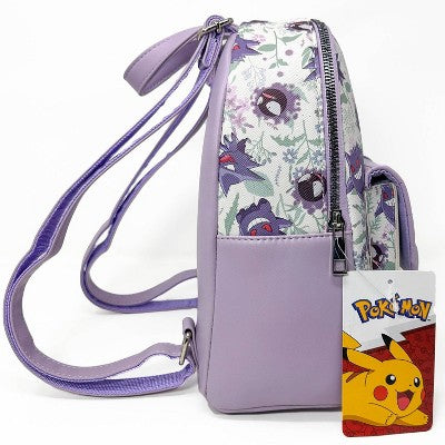 Pokemon Gengar Print Mini Backpack - White/Purple