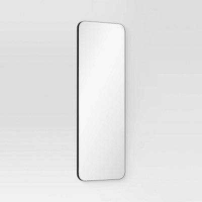 20" x 60" Infinity Full Length Mirror Black - Threshold: Modern Rectangle Wall Mount, Powder-Coated Metal Frame (LOCAL PICKUP ONLY)