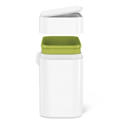 simplehuman 4L Compost Caddy Bin with Magnetic Docking White Steel