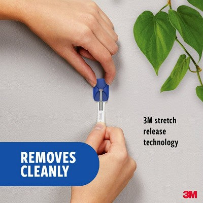 Command Small Clear Wire 3 Hooks Blueberry 4 Strip