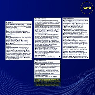 Advil NSAID PM Pain Reliever Ibuprofen Caplets - 20ct