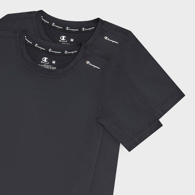 Champion Youth 2pk Compression T-Shirt - Black/Black - XL