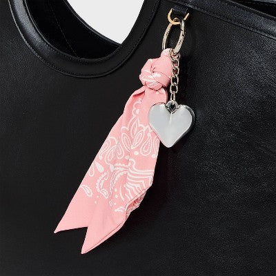 Bandana and Heart Bag Charm - Universal Thread Pink